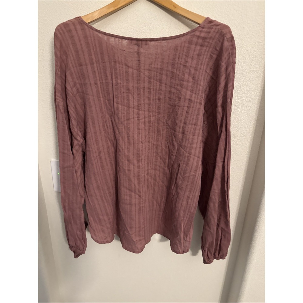 Wish list apparel purple shirt medium,‎ large, long sleeve, striped bohemian $42 - Picture 5 of 6